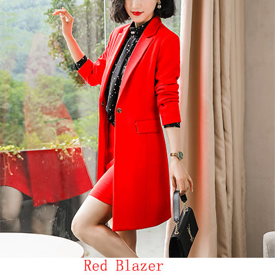 2019 New Fall Winter Women Long Blazer