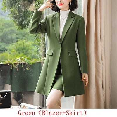 2019 New Fall Winter Women Long Blazer