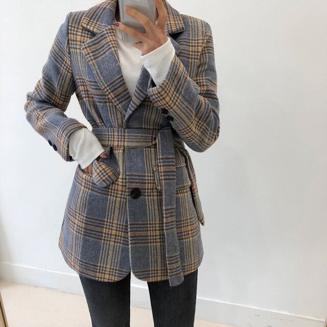 Automne Vintage Plaid femmes