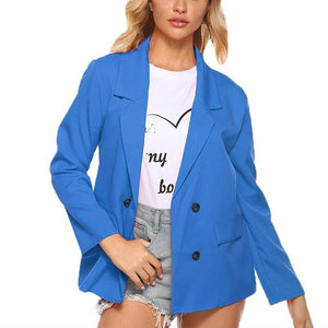 Blazer revers femme couleur uni Simple