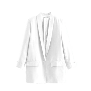 2020 Women Solid Color Long Blazer Jacket